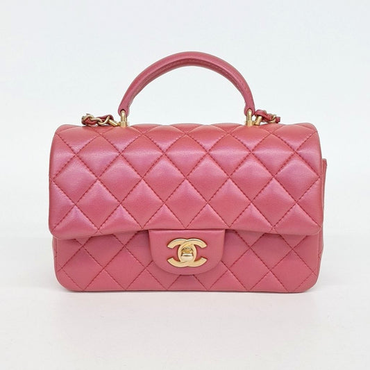 Chanel Lambskin Top Handle New Mini Crossbody Bag As2431 (10222943)