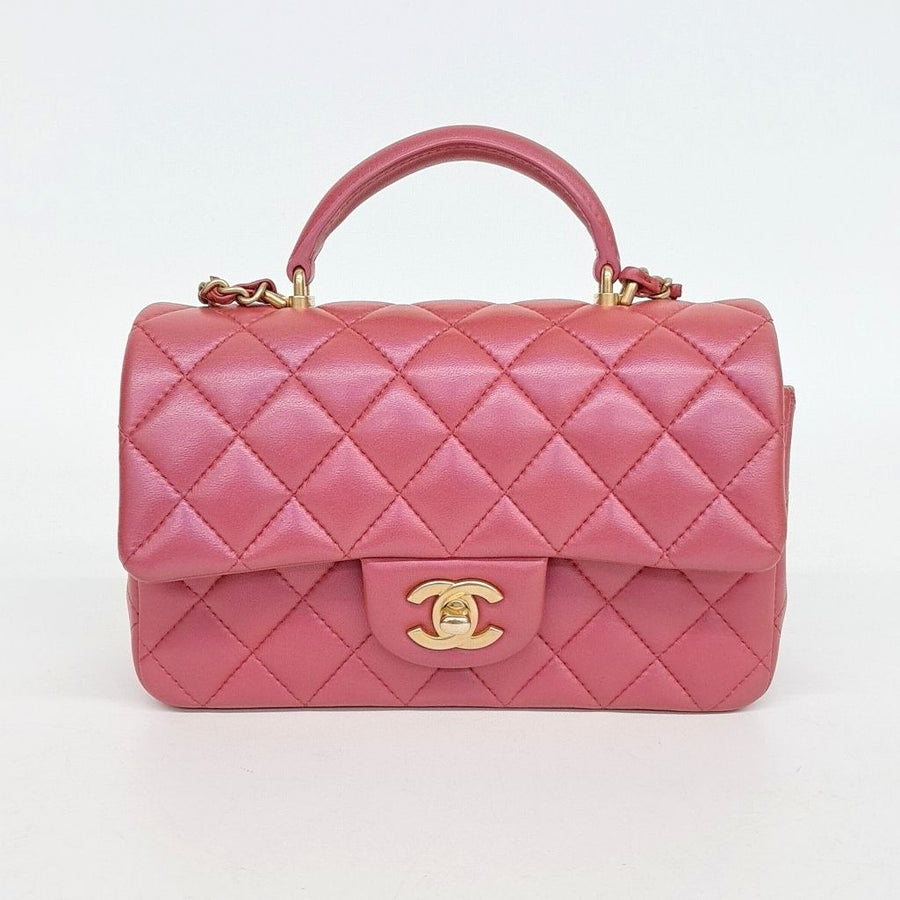 Chanel Lambskin Top Handle New Mini Crossbody Bag As2431 (10222943)