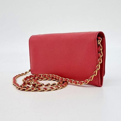 Prada Saffiano Long Wallet And Chain Crossbody Bag (10231973)
