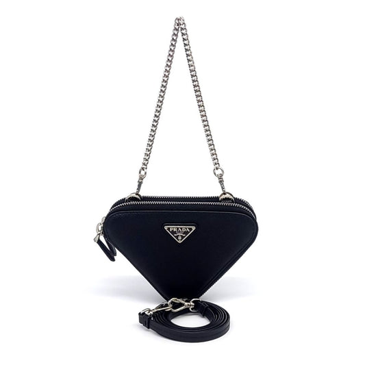 Prada Saffiano Triangle Mini Pouch (1NR015) (10236351)