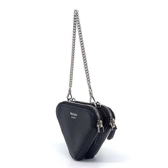 Prada Saffiano Triangle Mini Pouch (1NR015) (10236351)