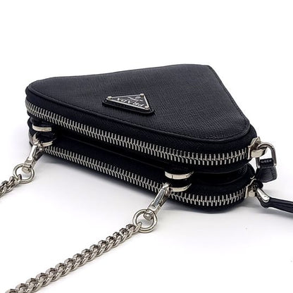 Prada Saffiano Triangle Mini Pouch (1NR015) (10236351)