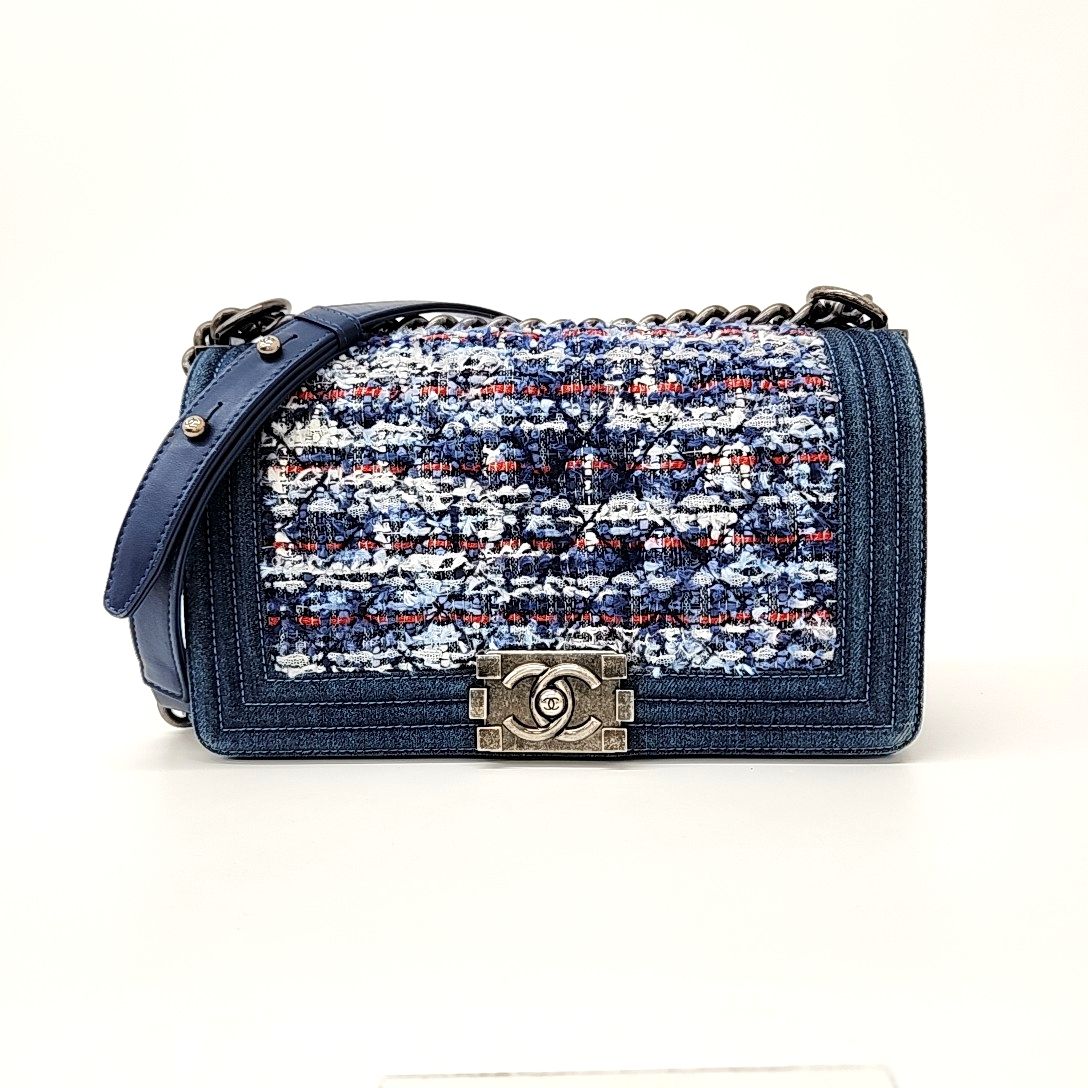 Chanel Denim Tweed Boy Bag New Medium (10246555)