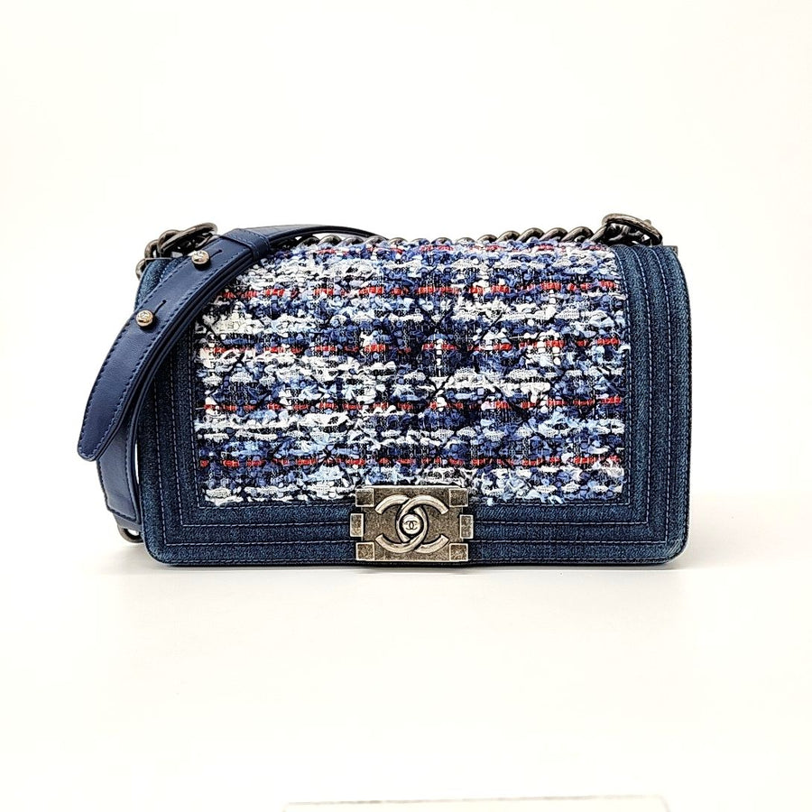 Chanel Denim Tweed Boy Bag New Medium (10246555)