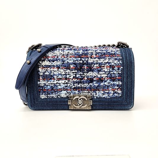 Chanel Denim Tweed Boy Bag New Medium (10246555)