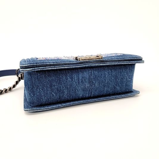 Chanel Denim Tweed Boy Bag New Medium (10246555)