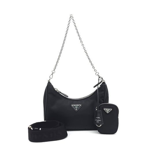 Prada Tessuto Chain Strap Hobo Bag (1BH204) (10248935)