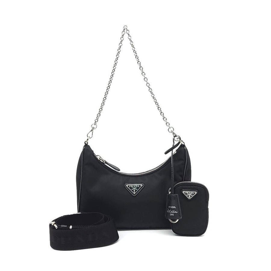 Prada Tessuto Chain Strap Hobo Bag (1BH204) (10248935)