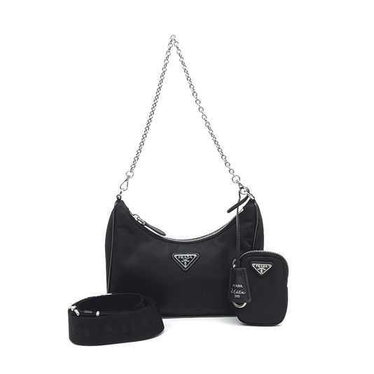 Prada Tessuto Chain Strap Hobo Bag (1BH204) (10248935)