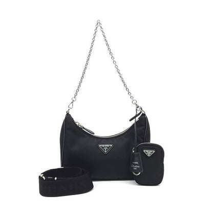 Prada Tessuto Chain Strap Hobo Bag (1BH204) (10248935)