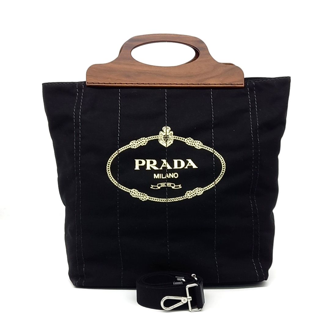 Prada Canappa Legno Shopper Bag (1BG349) (10251149)