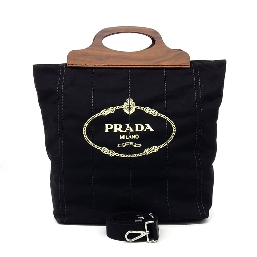 Prada Canappa Legno Shopper Bag (1BG349) (10251149)