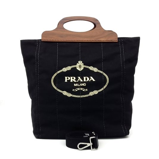 Prada Canappa Legno Shopper Bag (1BG349) (10251149)