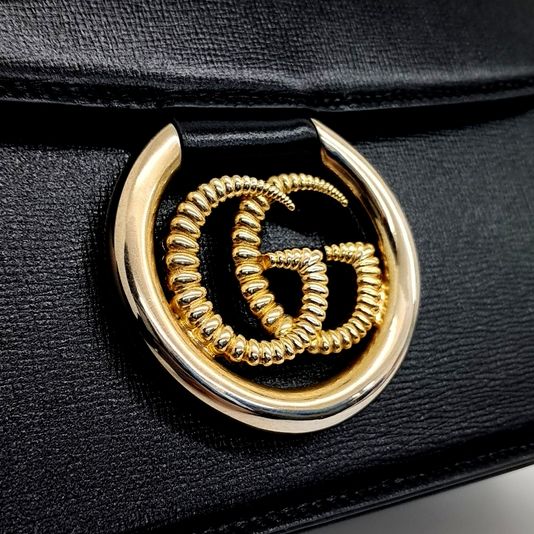 Gucci GG Ring Leather Shoulder Bag (589471) (10255504)