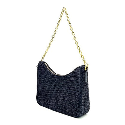 Prada Raffia Chain Strap Hobo Bag (10258279)