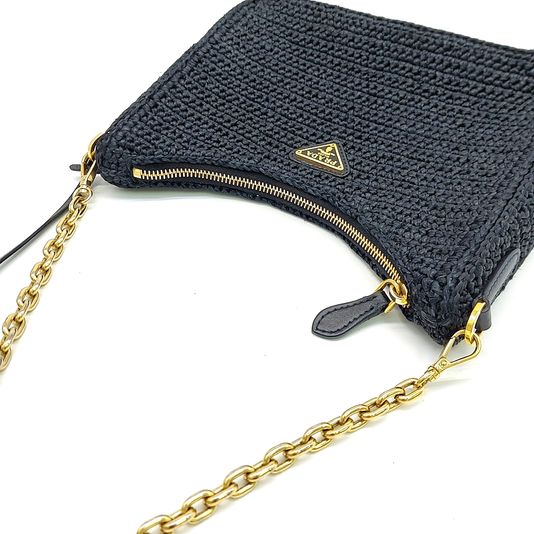 Prada Raffia Chain Strap Hobo Bag (10258279)