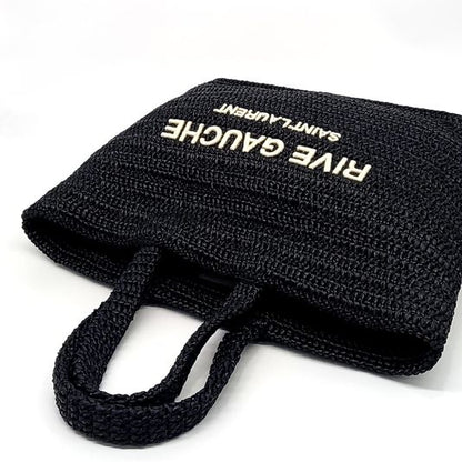 Saint Laurent Rive Gauche Raffia Shoulder Bag (688864) (10267058)