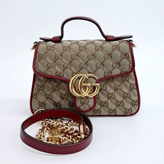 Gucci GG Marmont Mini Top Handle Bag (583571) (10262040)