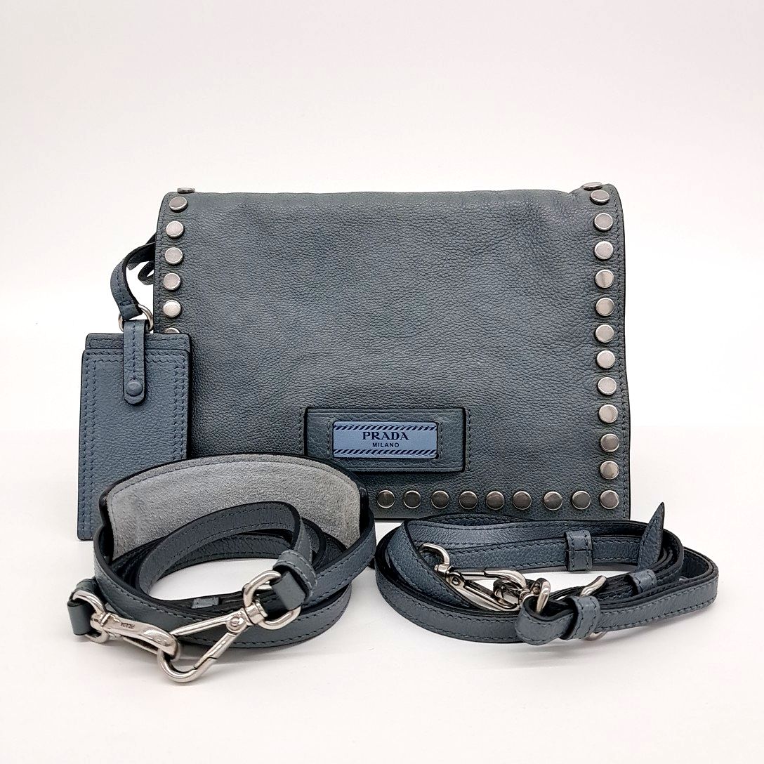 Prada Etiquette Glacé Calf Flap Bag (1BD082) (10265308)
