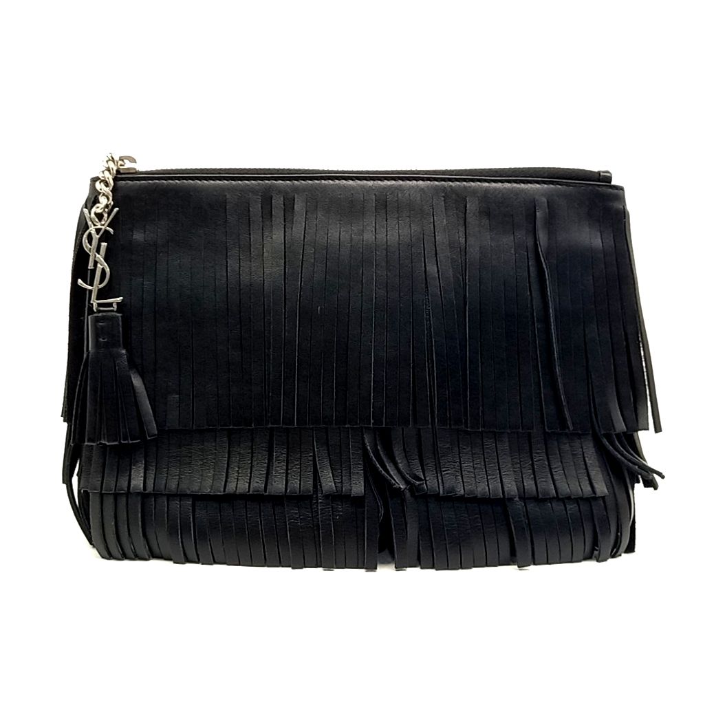 Saint Laurent Fringe Clutch (403418) (10265433)