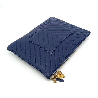 Chanel Caviar Chevron Clutch New Medium (10267181)