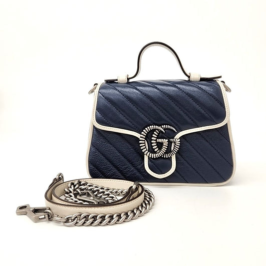 Gucci GG Marmont Mini Top Handle Bag (583571) (10273608)