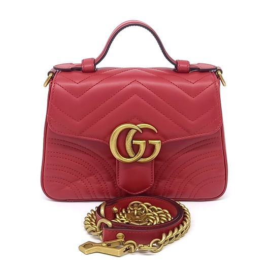 Gucci Marmont Mini Top Handle Shoulder Bag (547260) (10276535)