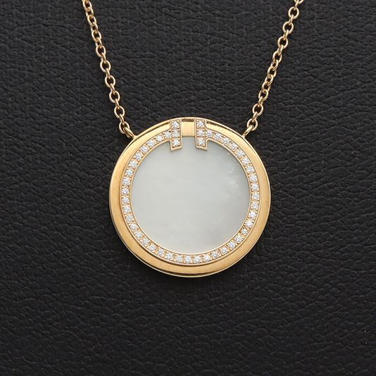 Tiffany Diamond T Circle Necklace (3130144)