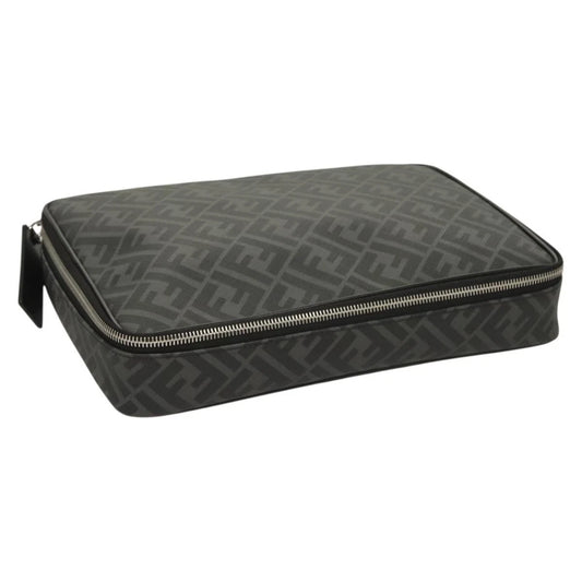 Fendi Zucca Canvas Clutch Bag Outlet Black Gray