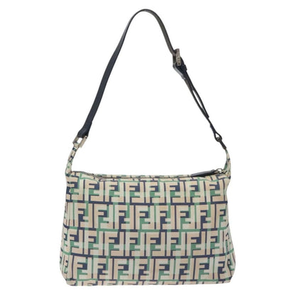 Fendi Zucca Canvas Shoulder Bag White