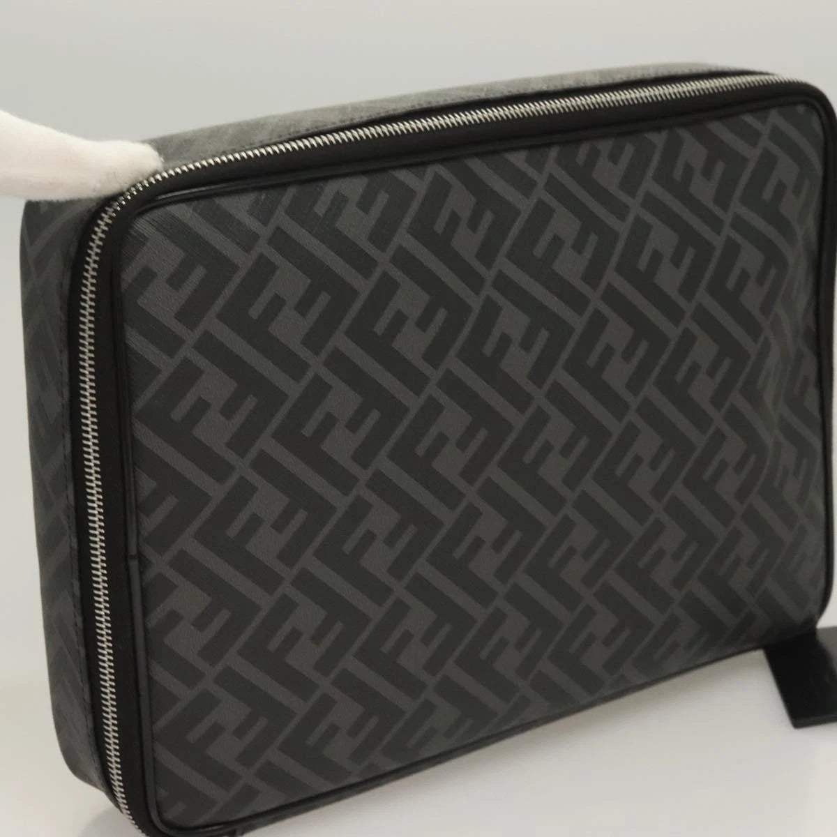 Fendi Zucca Canvas Clutch Bag Outlet Black Gray