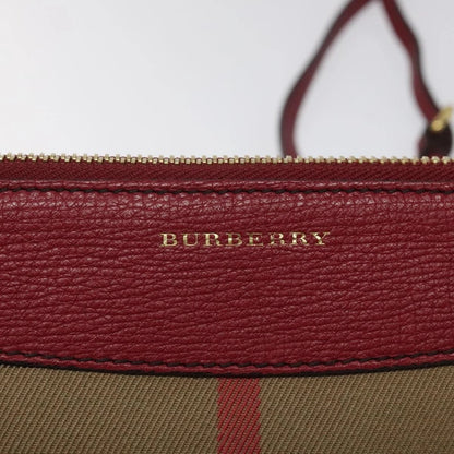 Burberry Nova Check Shoulder Bag Canvas Gold Beige