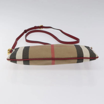 Burberry Nova Check Shoulder Bag Canvas Gold Beige