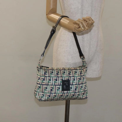 Fendi Zucca Canvas Shoulder Bag White