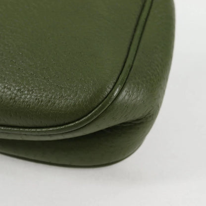 Salvatore Ferragamo Gancini Shoulder Bag Leather Green Gold