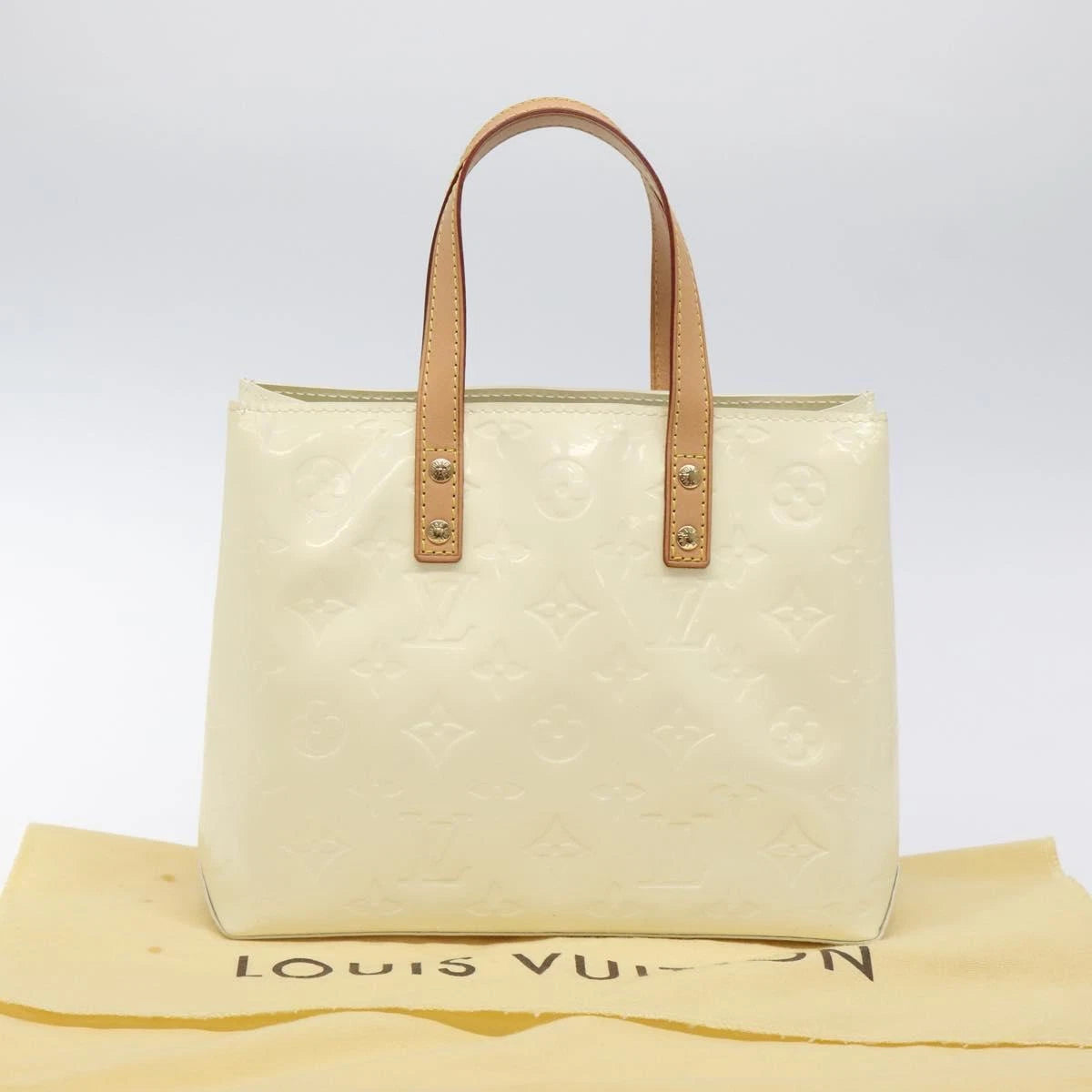 Louis Vuitton Monogram Vernis Reade Pm Hand Bag Perle M91336