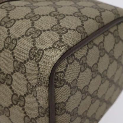 GUCCI GG Supreme Web Sherry Line Hand Bag PVC Beige Gold 40 3842