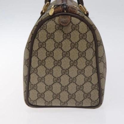 GUCCI GG Supreme Web Sherry Line Hand Bag PVC Beige Gold 40 3842
