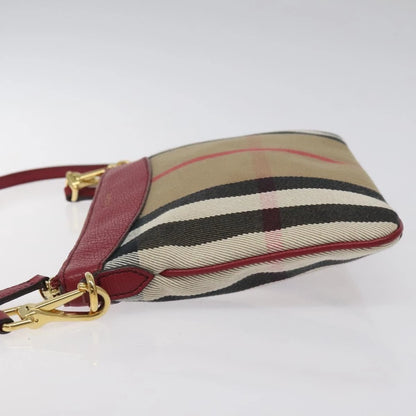 Burberry Nova Check Shoulder Bag Canvas Gold Beige