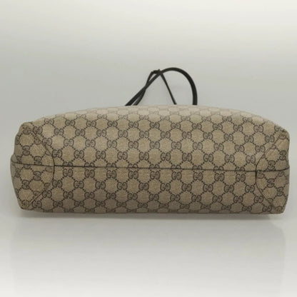 Gucci Gg Supreme Reversible Tote Bag Pvc Beige Black