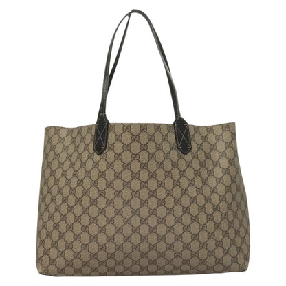 Gucci Gg Supreme Reversible Tote Bag Pvc Beige Black