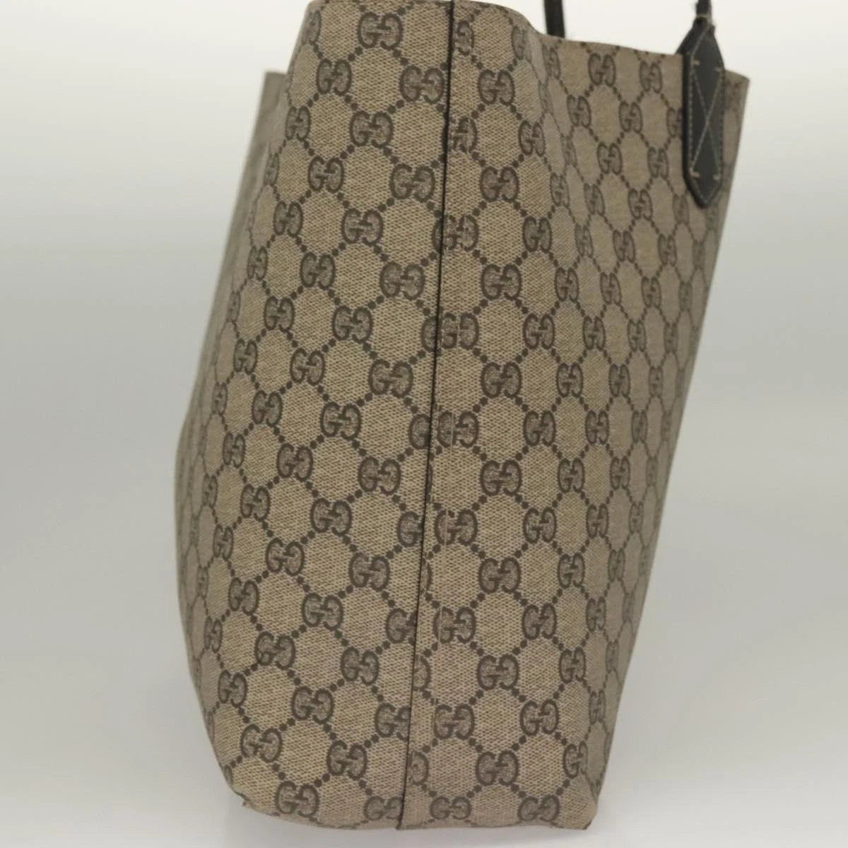 Gucci Gg Supreme Reversible Tote Bag Pvc Beige Black