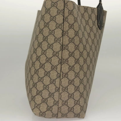 Gucci Gg Supreme Reversible Tote Bag Pvc Beige Black