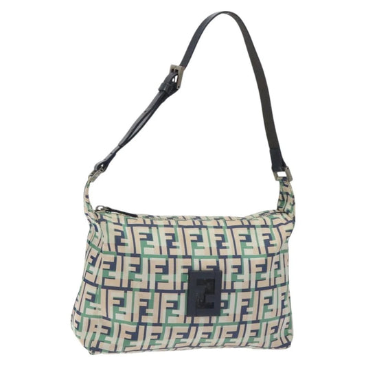 Fendi Zucca Canvas Shoulder Bag White