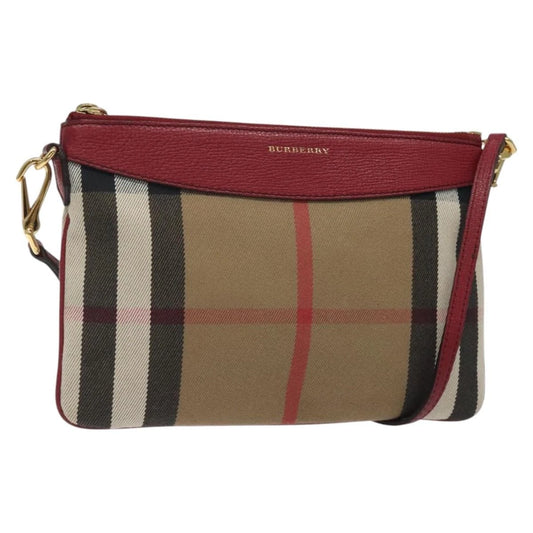 Burberry Nova Check Shoulder Bag Canvas Gold Beige