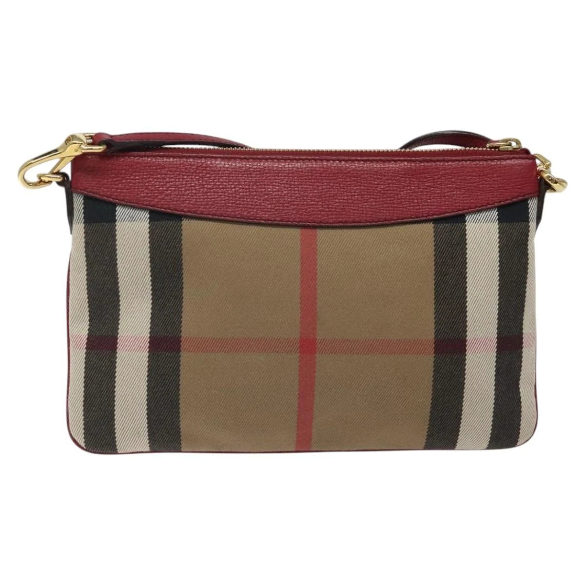 Burberry Nova Check Shoulder Bag Canvas Gold Beige