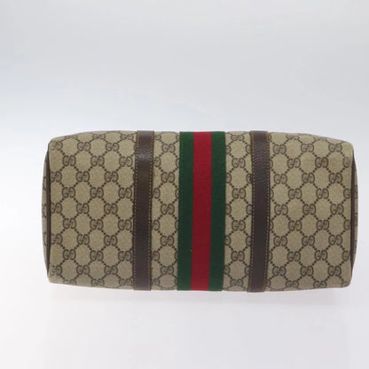 GUCCI GG Supreme Web Sherry Line Hand Bag PVC Beige Gold 40 3842
