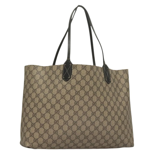 Gucci Gg Supreme Reversible Tote Bag Pvc Beige Black