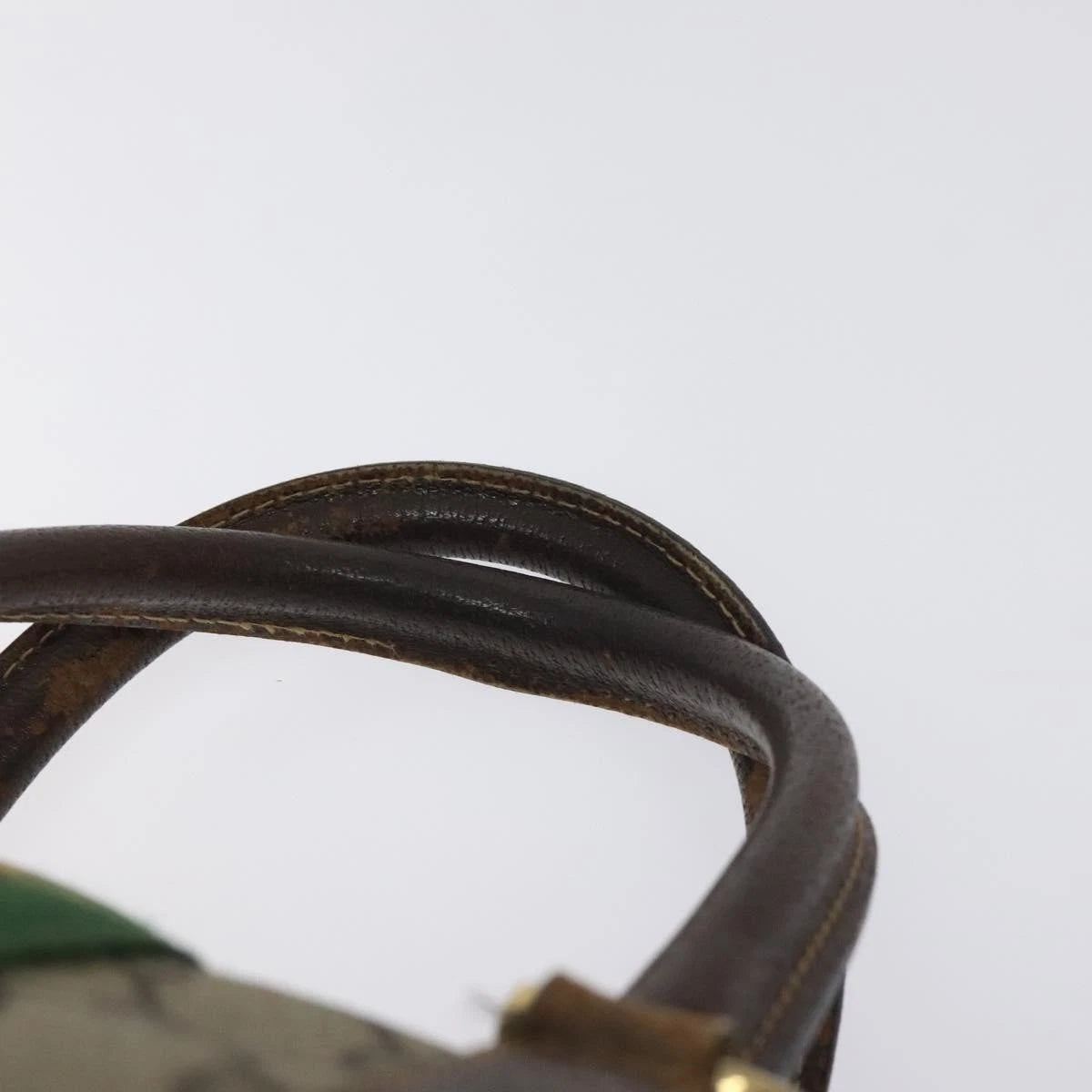 GUCCI GG Supreme Web Sherry Line Hand Bag PVC Beige Gold 40 3842