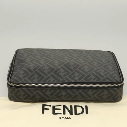 Fendi Zucca Canvas Clutch Bag Outlet Black Gray